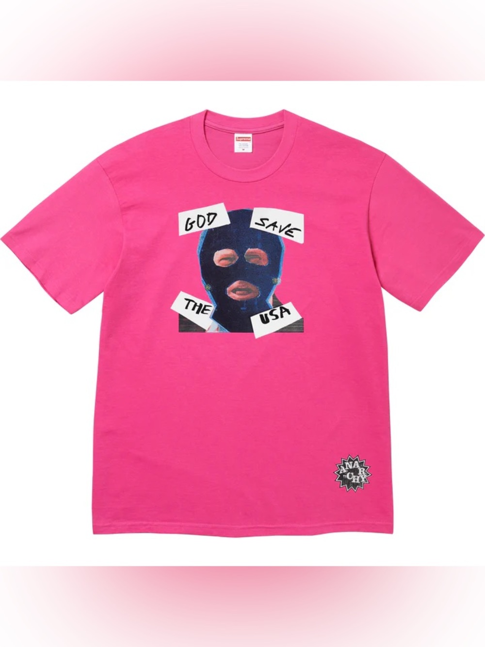 Supreme Pink 'God Save The USA' Graphic Tee
